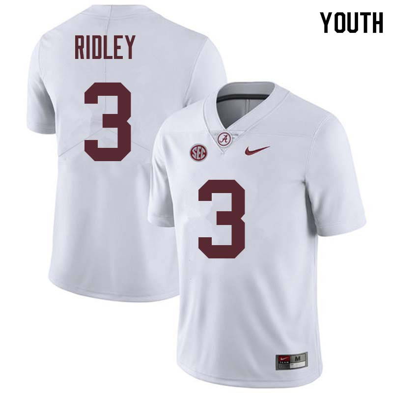 Alabama Crimson Tide Youth Calvin Ridley #3 White NCAA Nike Authentic Stitched College Football Jersey LI16W88GJ